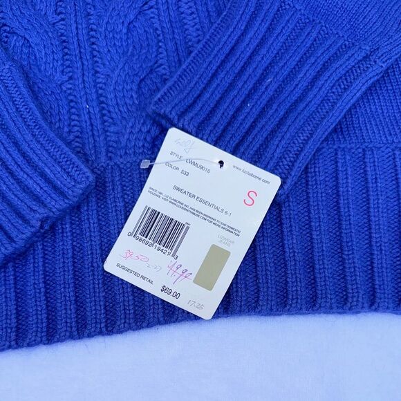 Liz Claiborne Cable Knit Silk Angora Rabbit Hair Turtleneck Sweater Size Small - Picture 5 of 12